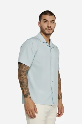 7 Diamonds Paulo Camp Shirt in Seafoam