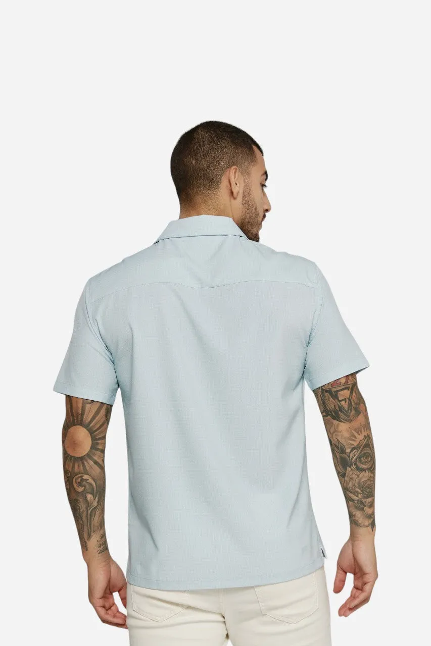 7 Diamonds Paulo Camp Shirt in Seafoam