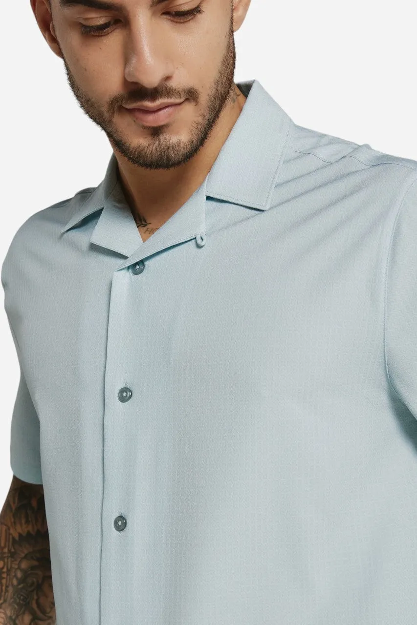 7 Diamonds Paulo Camp Shirt in Seafoam