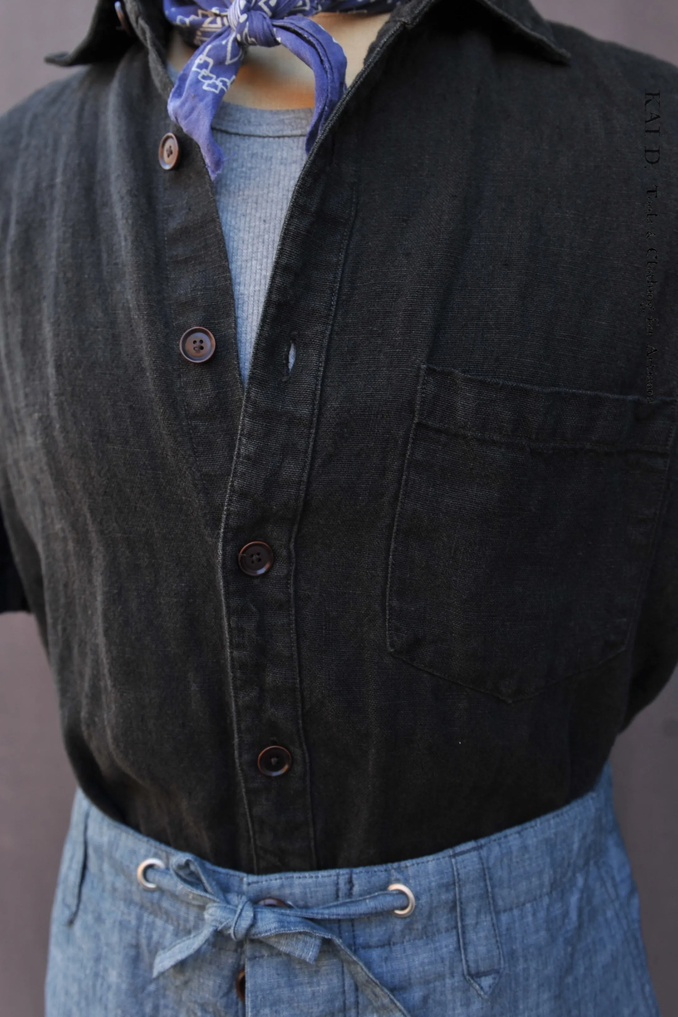 Aged Linen Cassady shirt - L