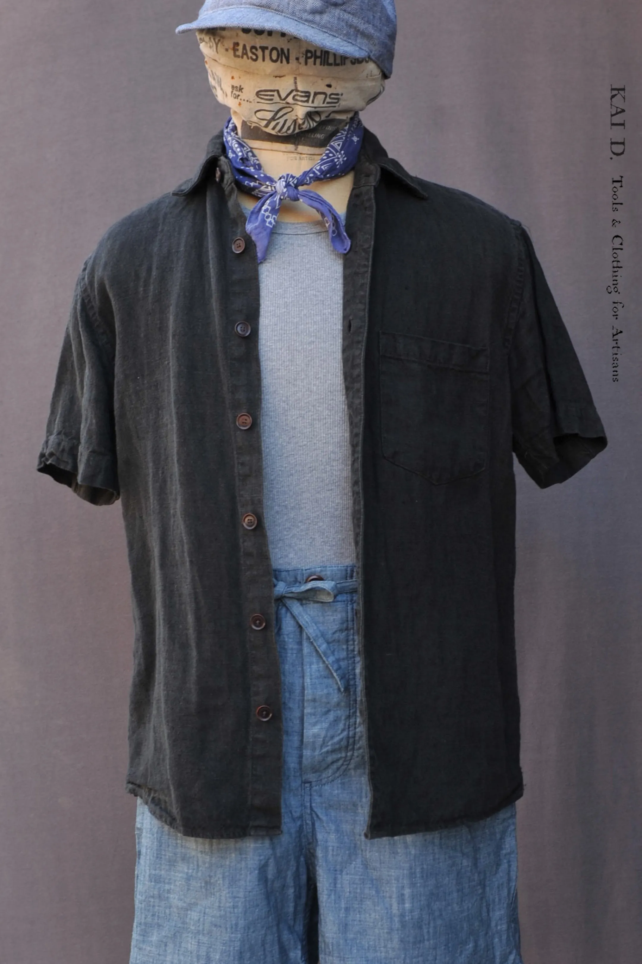 Aged Linen Cassady shirt - L