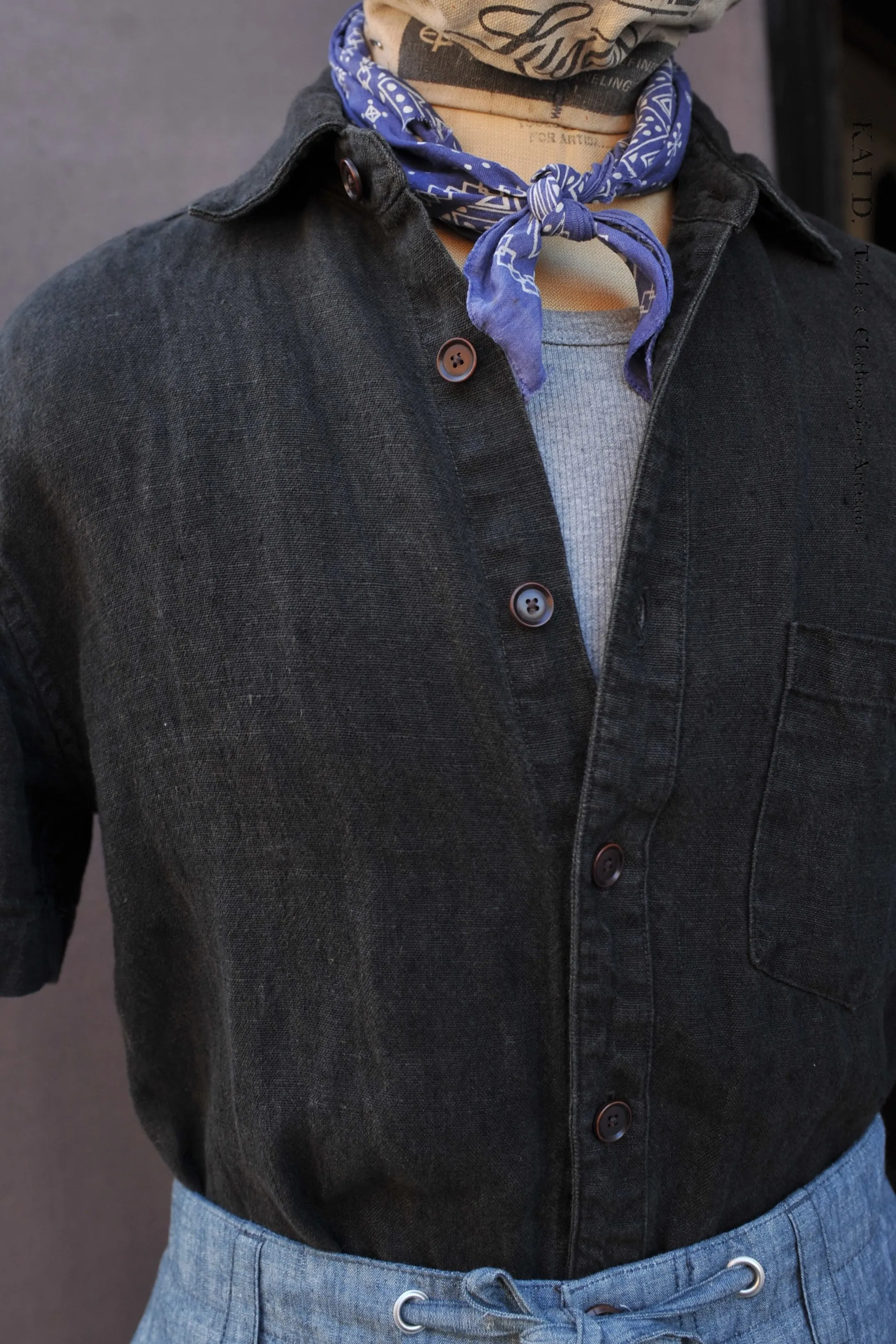 Aged Linen Cassady shirt - L