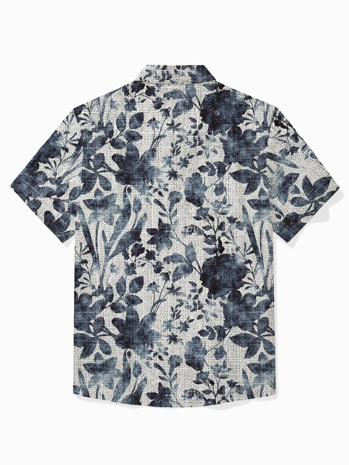 Alohadaddy Hawaii Botanical Floral Distressed Texture Print Men's Button Pocket Short Sleeve Shirt