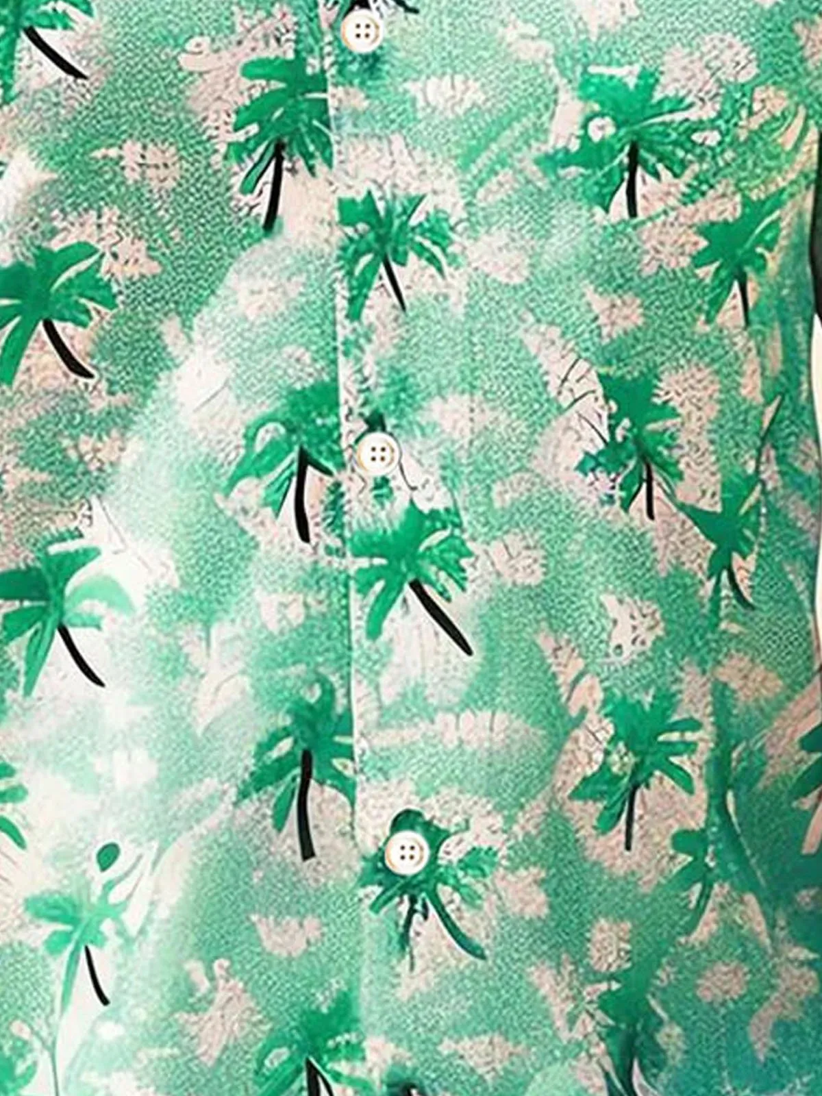 Alohadaddy Hawaiian Coconut Tree 3D Digital Print Men's Button Pocket Short Sleeve Shirt Big & Tall
