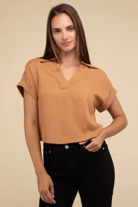 Always a Delight Short Sleeve Linen Top **Shipping already included in price for this item**
