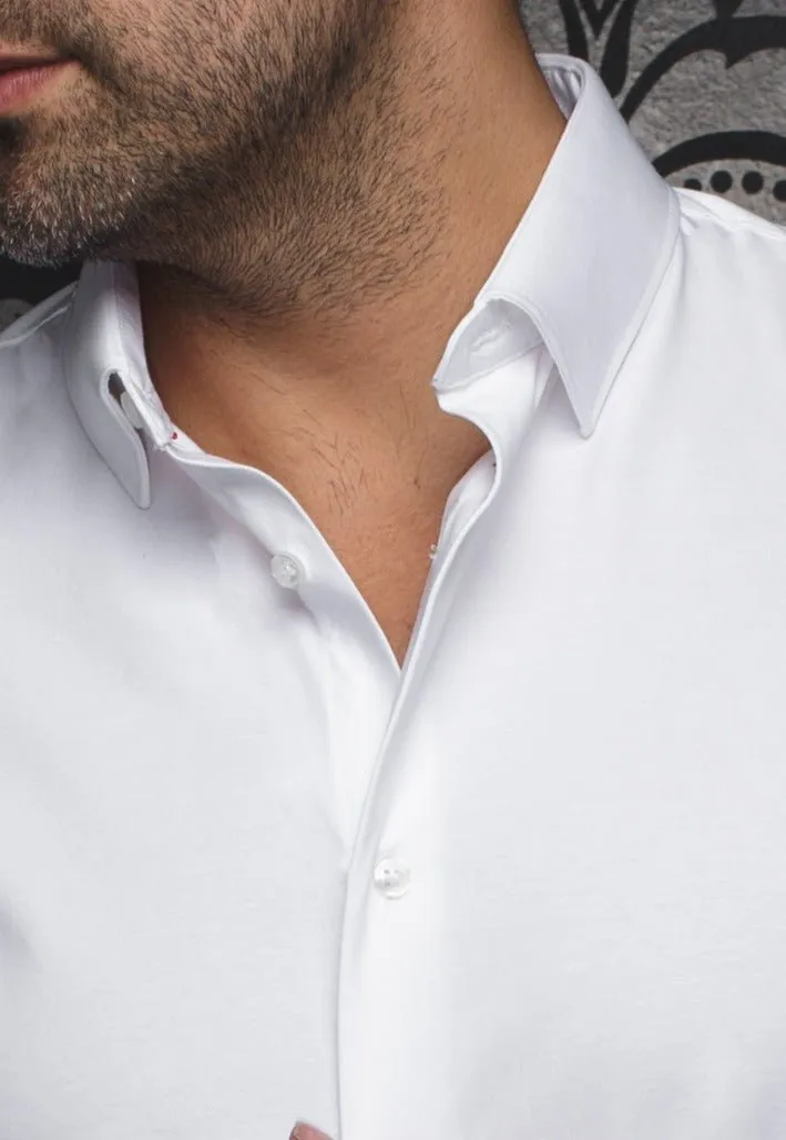 Au Noir  Extensible Short Sleeve Shirt | Alex SLD White