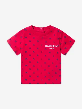 Balmain Baby Boys Logo T-Shirt in Red