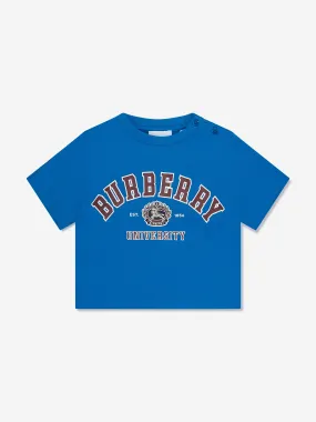 Burberry Baby Boys Mini Cedar College T-Shirt in Blue