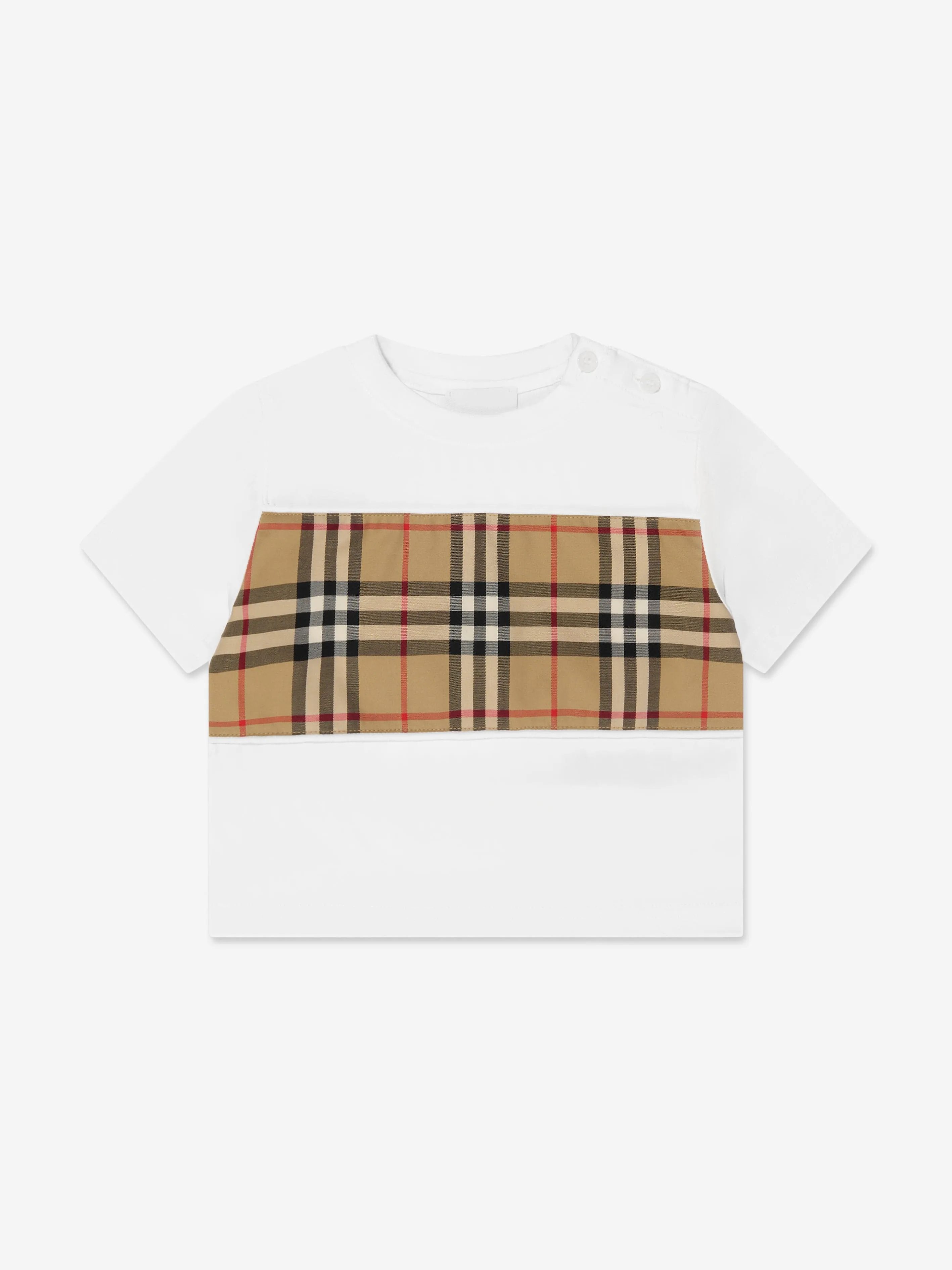Burberry Baby Girls Mini Cedar Check T-Shirt in White