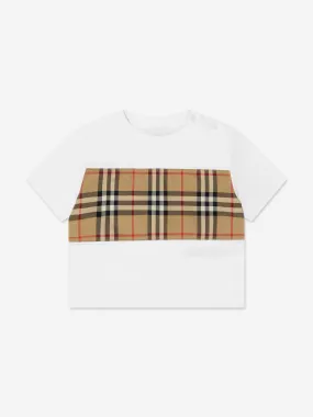 Burberry Baby Girls Mini Cedar Check T-Shirt in White