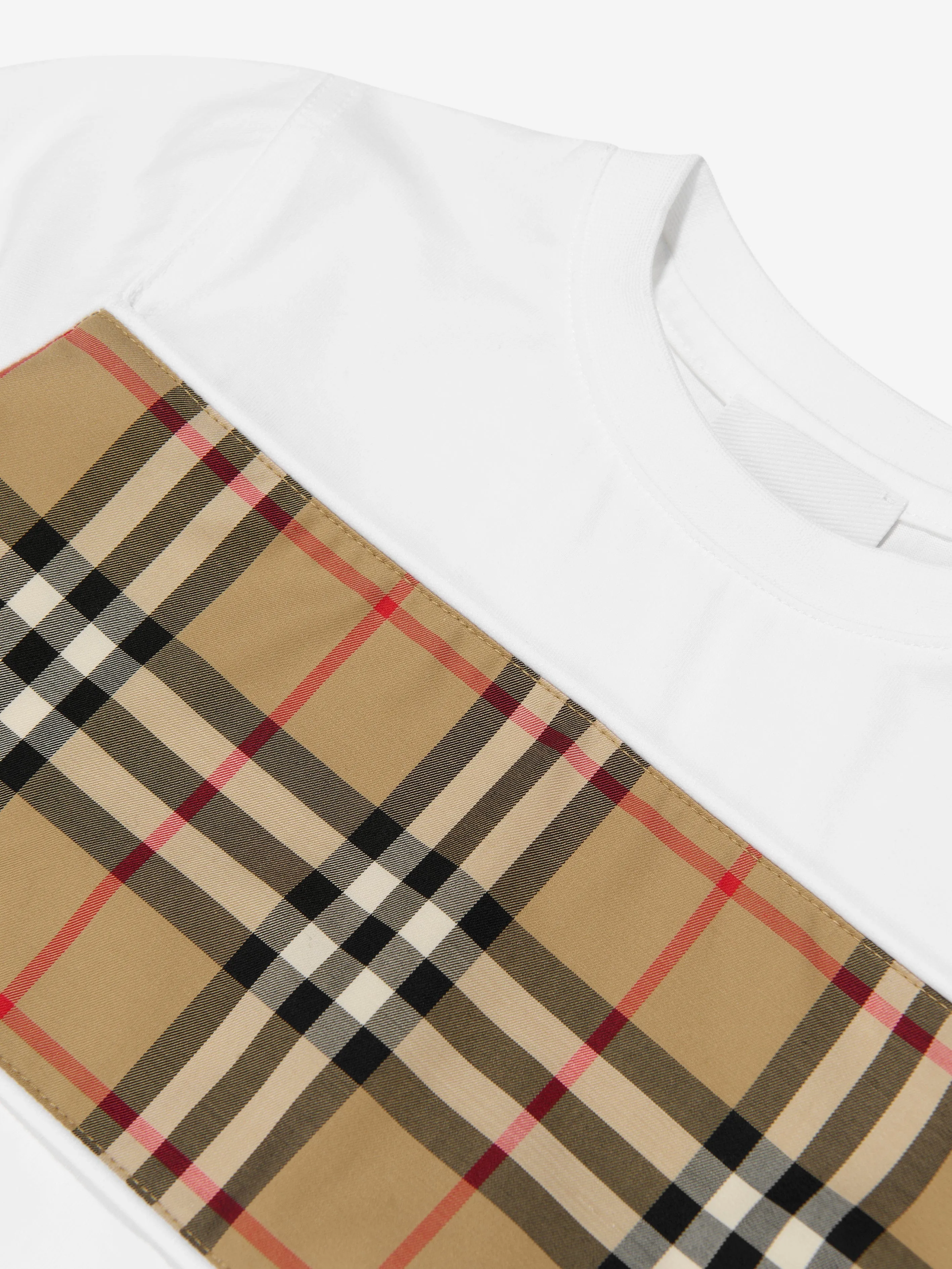 Burberry Baby Girls Mini Cedar Check T-Shirt in White