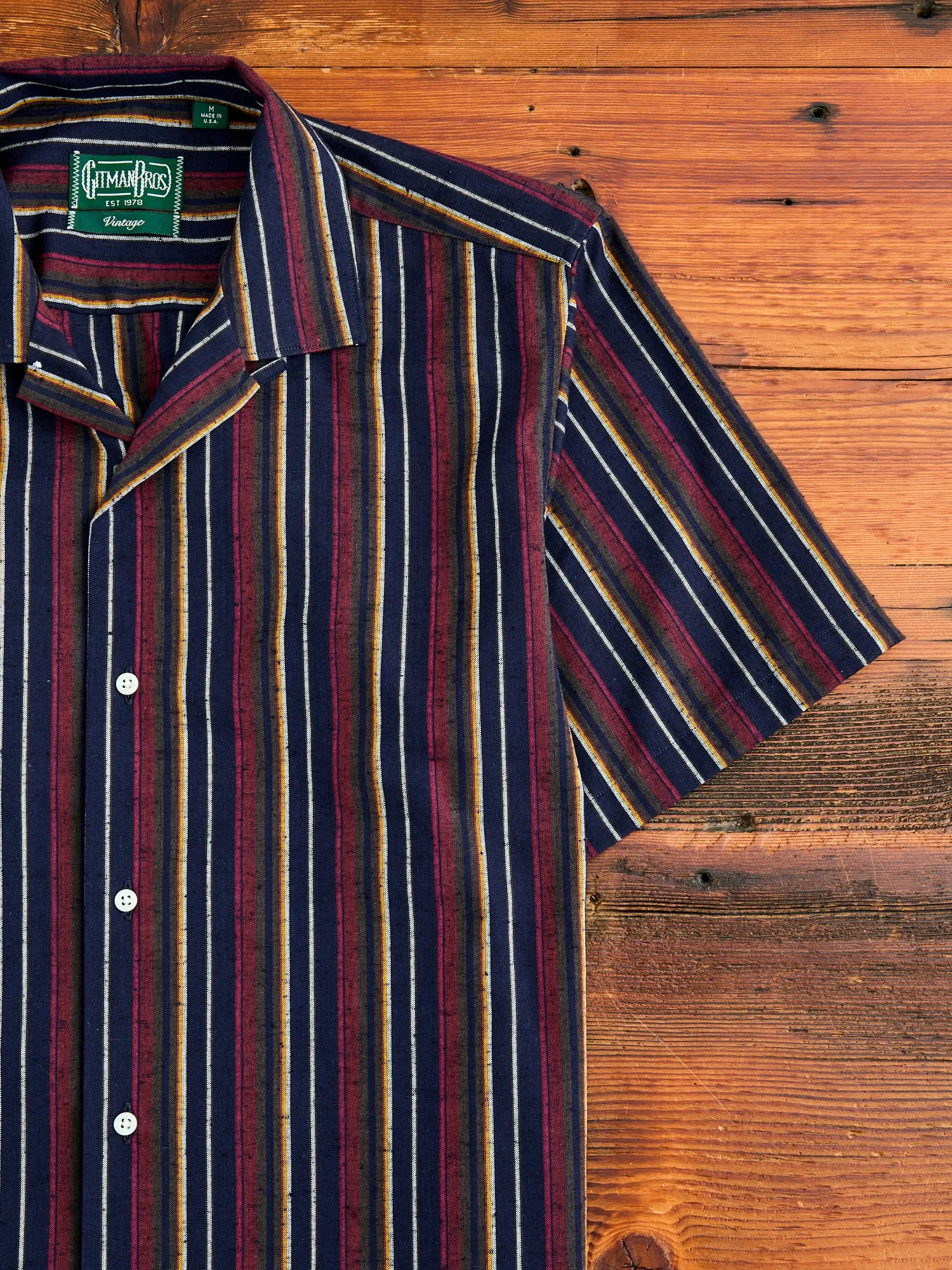 Cabana Stripe Camp Shirt in Indigo