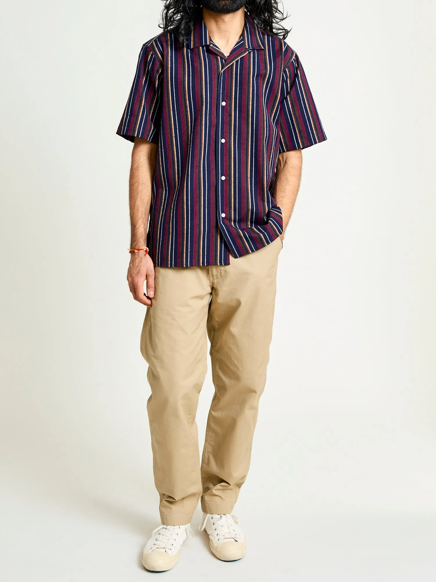 Cabana Stripe Camp Shirt in Indigo
