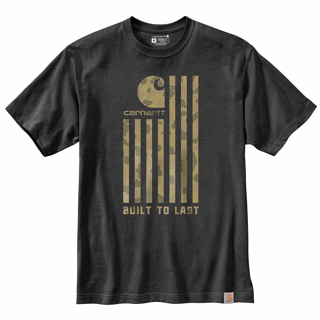 CARHARTT RELAXED FIT MIDWEIGHT SHORT-SLEEVE FLAG GRAPHIC T-SHIRT CARBON HEATHER 104619