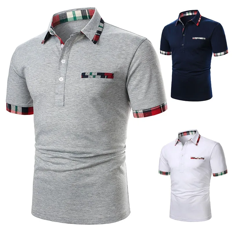 Casual Plaid Men's Short Sleeve Tee