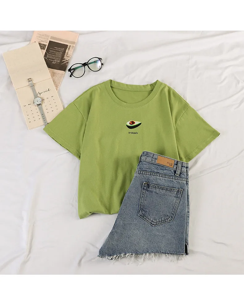 Casual Short Sleeve tWomen Korean Women Tops Sweet Look Popular Loose T-Shirt