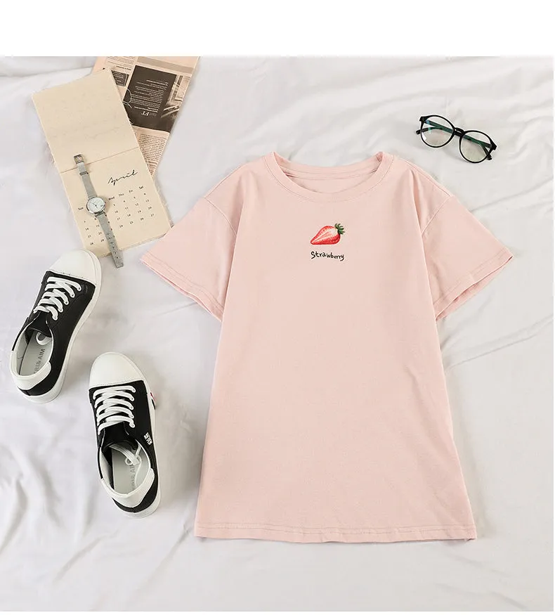 Casual Short Sleeve tWomen Korean Women Tops Sweet Look Popular Loose T-Shirt