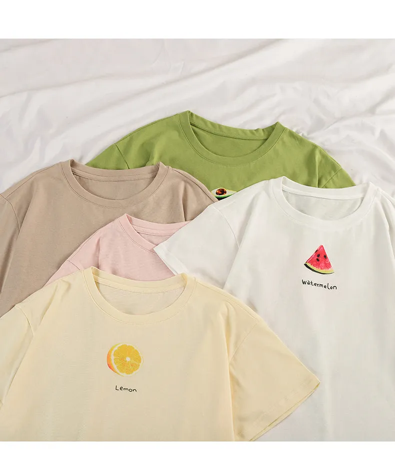 Casual Short Sleeve tWomen Korean Women Tops Sweet Look Popular Loose T-Shirt