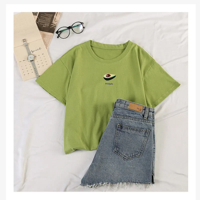 Casual Short Sleeve tWomen Korean Women Tops Sweet Look Popular Loose T-Shirt