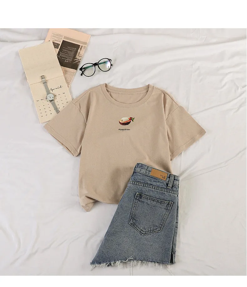 Casual Short Sleeve tWomen Korean Women Tops Sweet Look Popular Loose T-Shirt