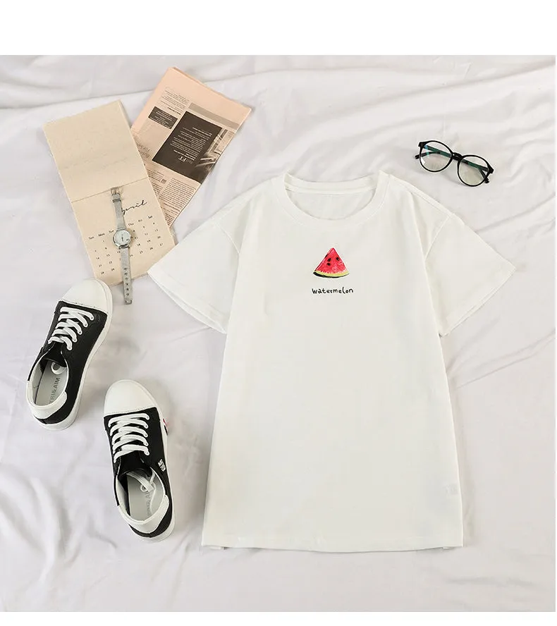 Casual Short Sleeve tWomen Korean Women Tops Sweet Look Popular Loose T-Shirt