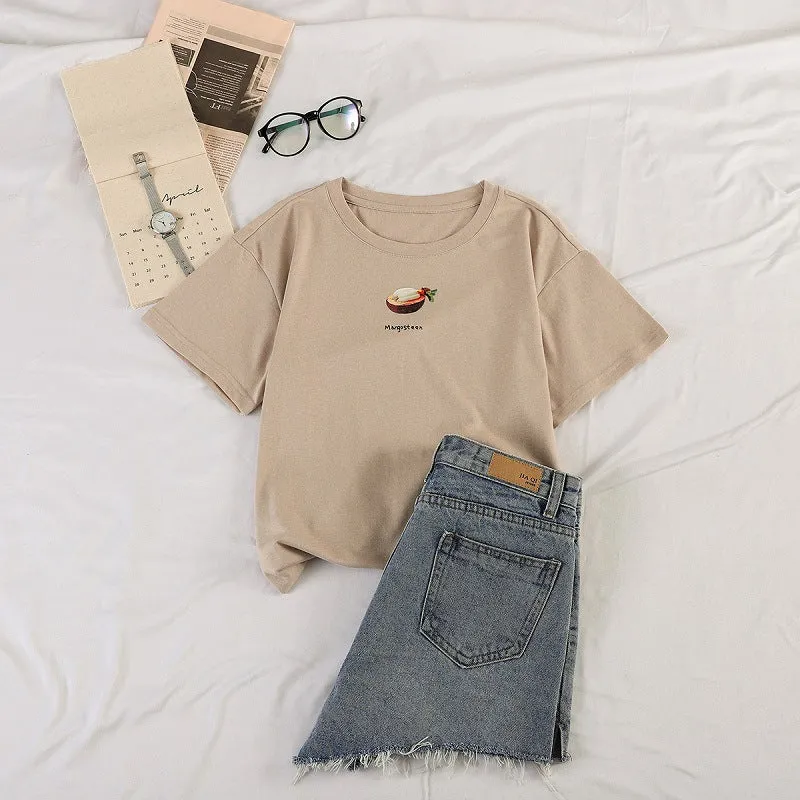 Casual Short Sleeve tWomen Korean Women Tops Sweet Look Popular Loose T-Shirt