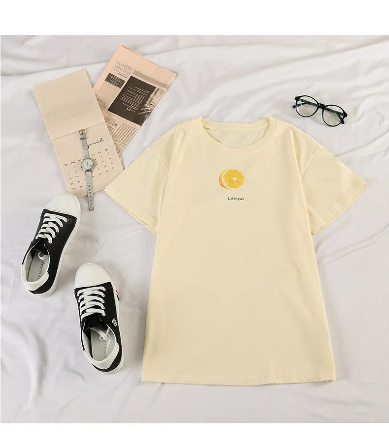 Casual Short Sleeve tWomen Korean Women Tops Sweet Look Popular Loose T-Shirt