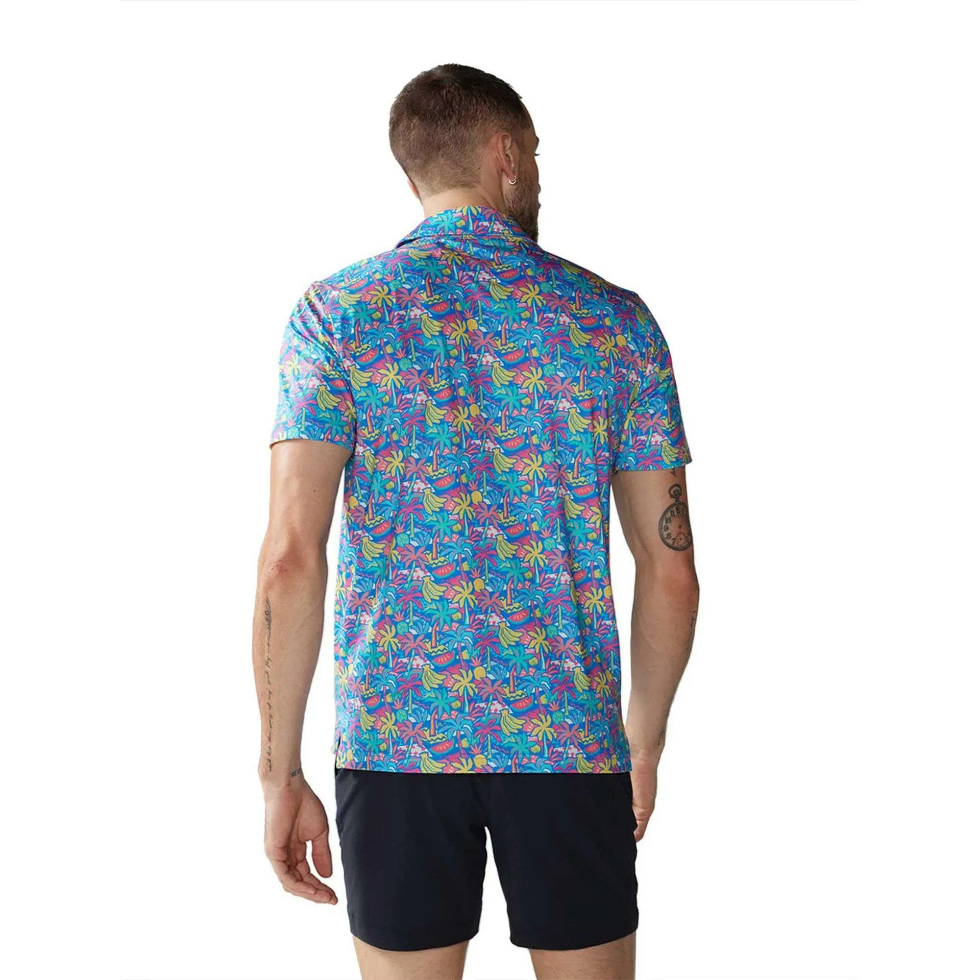 Chubbies The Tropical Bunch Performance Polo Shirt - Bright Blue