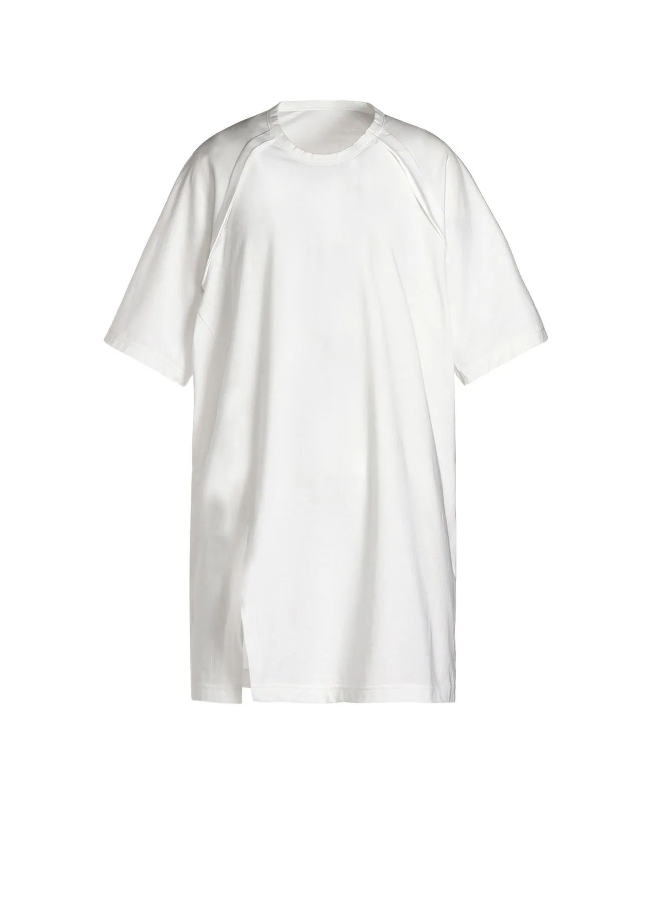 COTTON JERSEY FRONT RAGLAN SLIT T-SHIRT