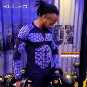 Custom Gym Branded KULER® Sportswear Shirt  (Purple to Neon Blue) - PRE-ORDER