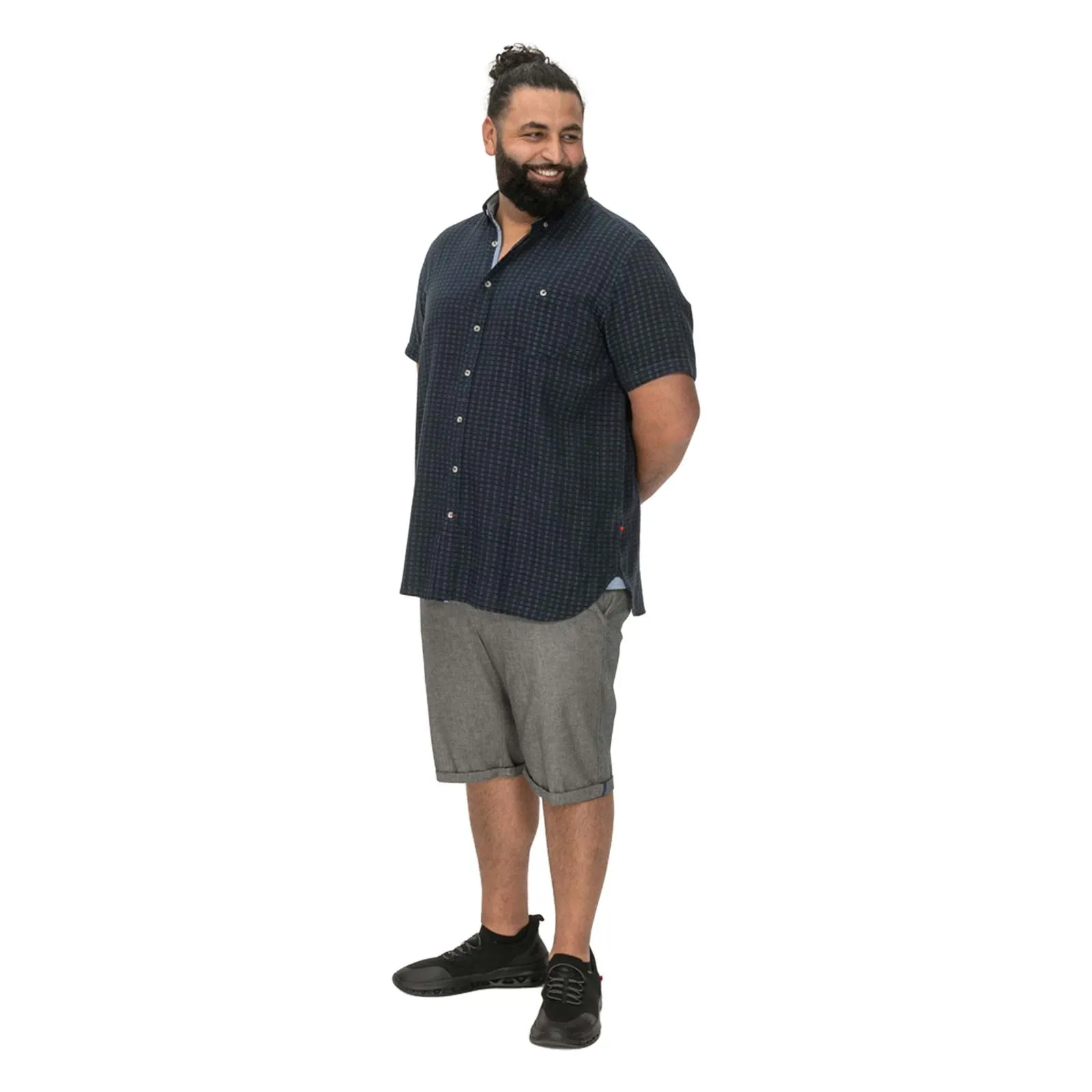 D555 Mens Pontefract Big & Tall Linen Short Sleeve Shirt