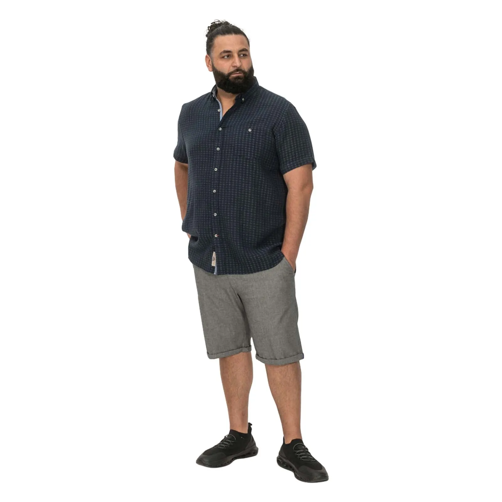 D555 Mens Pontefract Big & Tall Linen Short Sleeve Shirt