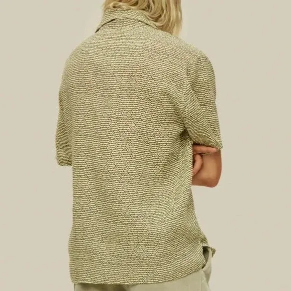 Dimi Girona Linen Shirt: Black & Ecru