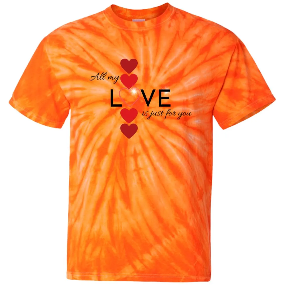 Elegant red hearts no background black t-shirt CD100 100% Cotton Tie Dye T-Shirt
