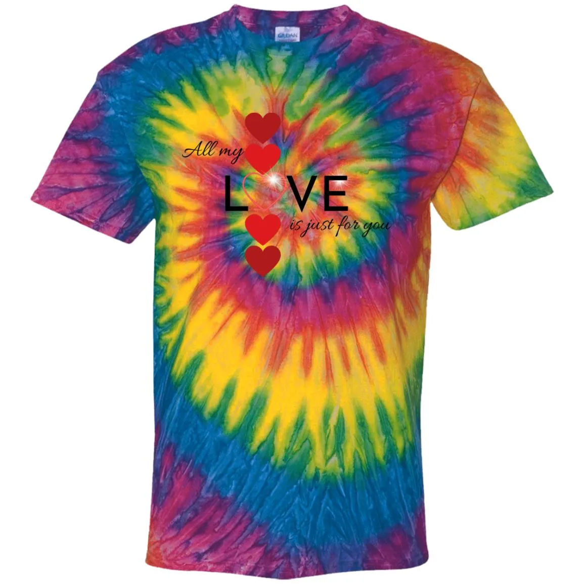 Elegant red hearts no background black t-shirt CD100 100% Cotton Tie Dye T-Shirt