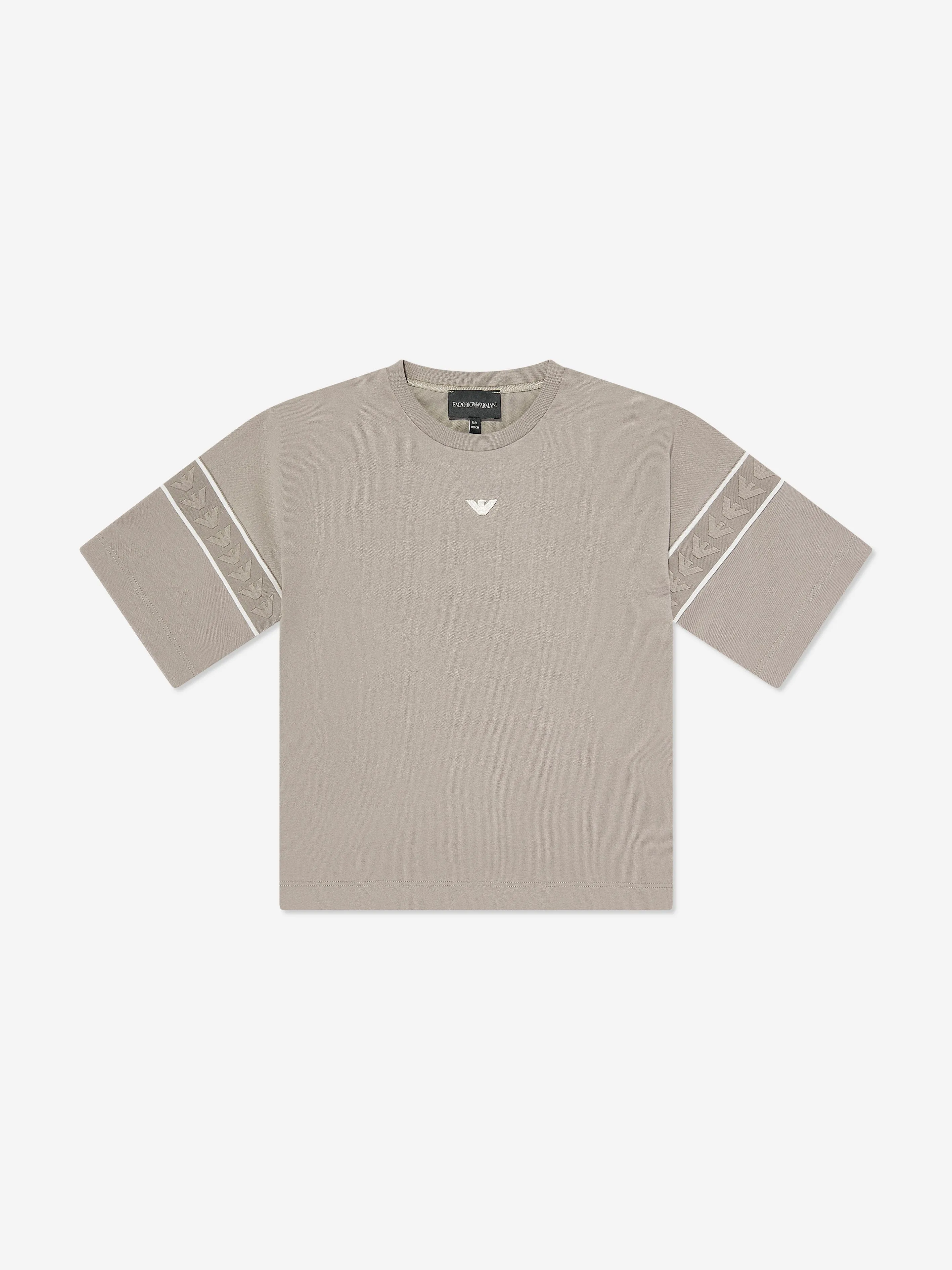 Emporio Armani Boys Logo T-Shirt in Beige