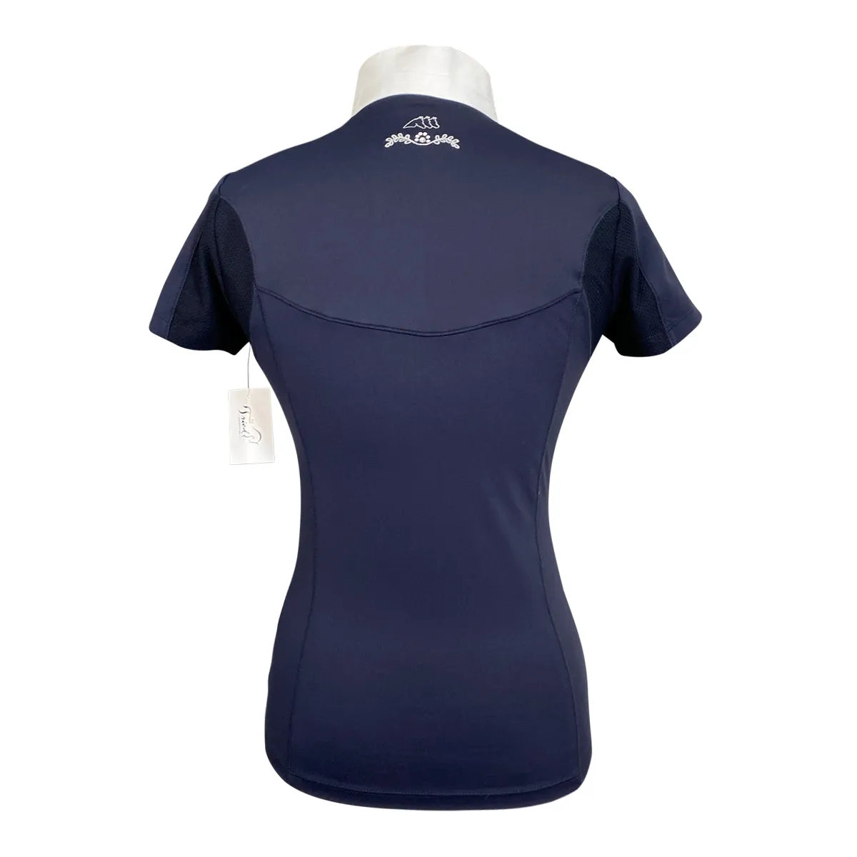 Equiline 'Contemporary' 1/4 Zip Performance Show Shirt in Navy/White - Women's Small