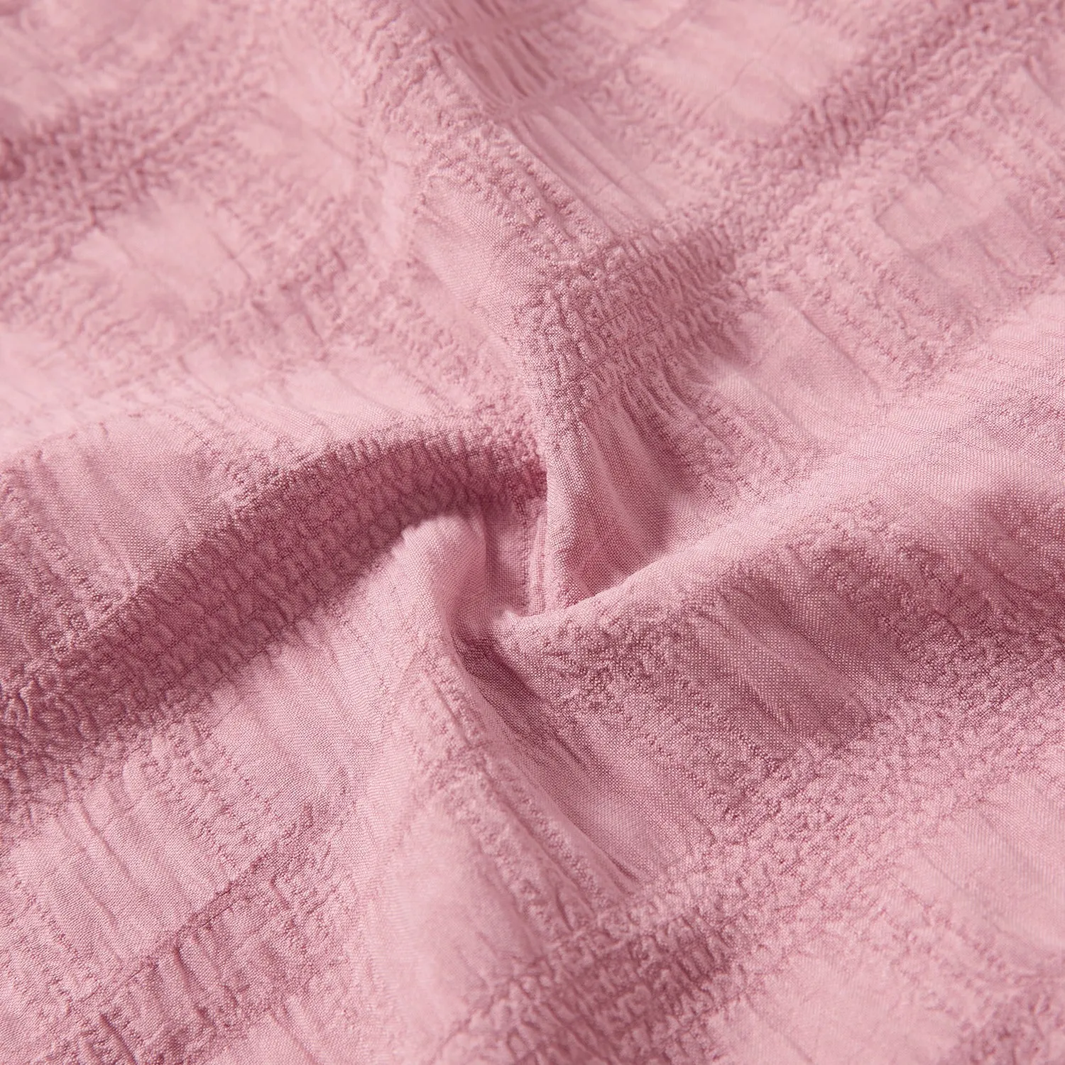 Family Matching Pink Ruffle-sleeve Texture Dresses and Color Block Short-sleeve T-shirts Sets