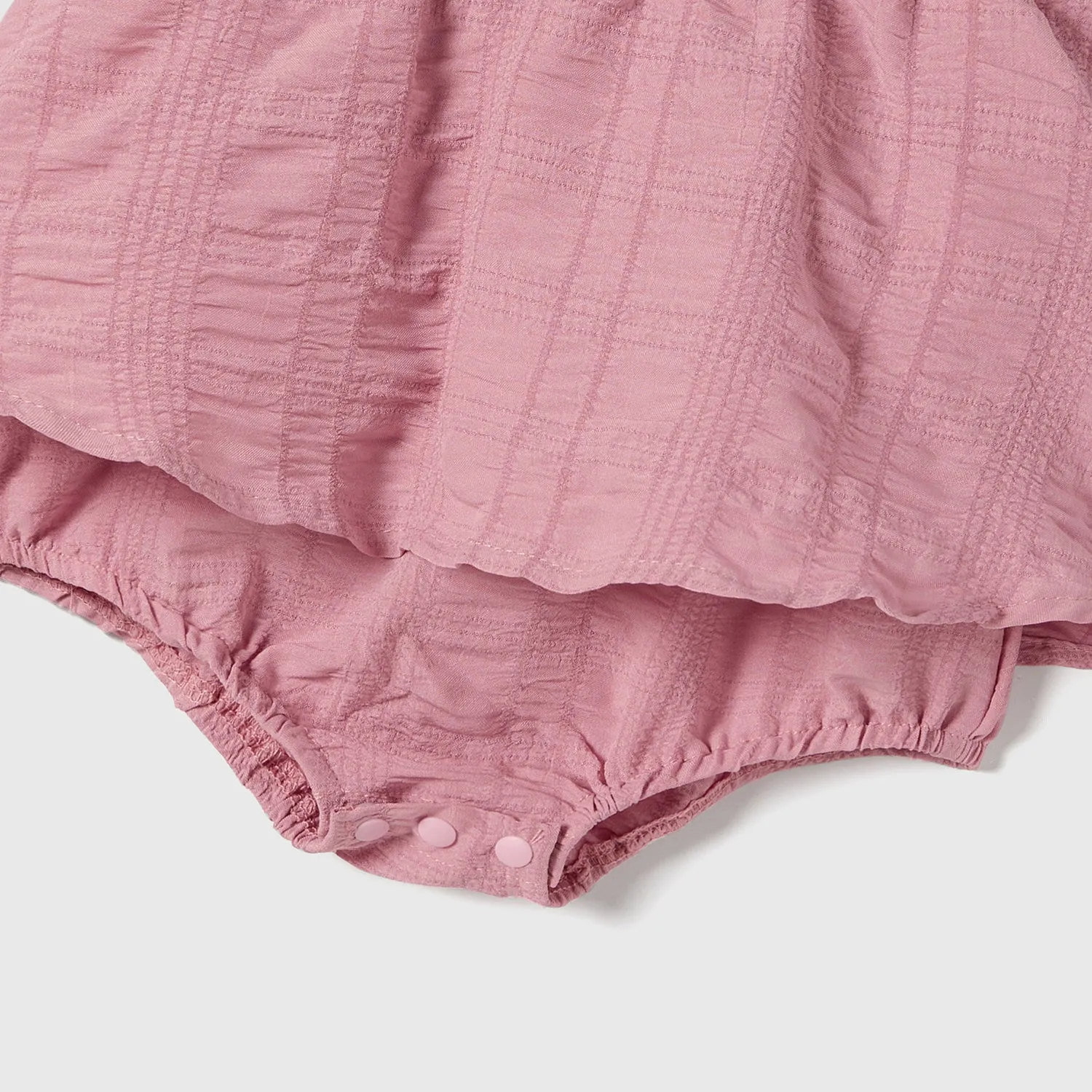 Family Matching Pink Ruffle-sleeve Texture Dresses and Color Block Short-sleeve T-shirts Sets