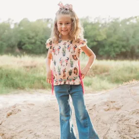 Floral Skull w/t Fringe Shirt Toddler (2T-5T)