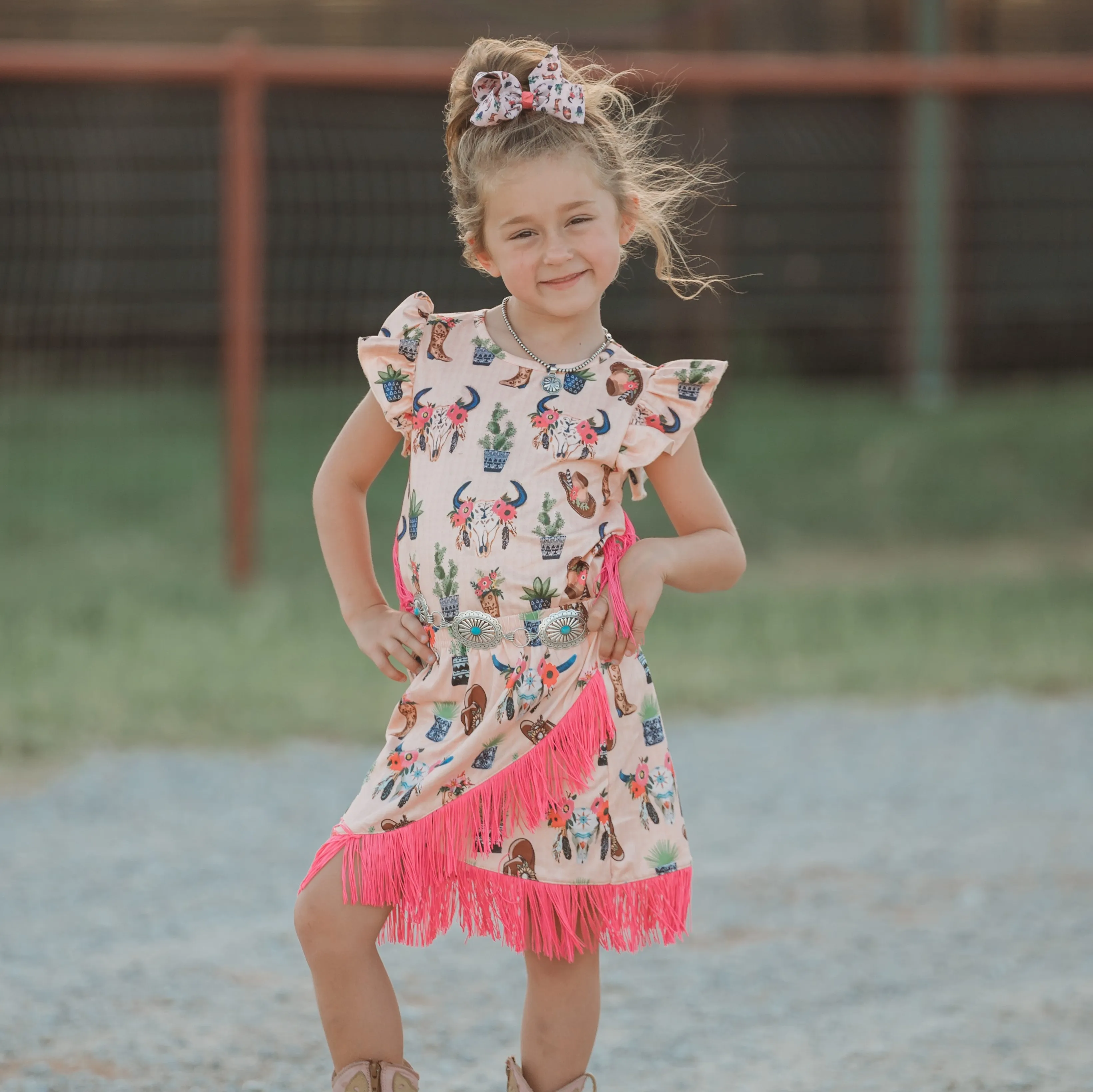 Floral Skull w/t Fringe Shirt Toddler (2T-5T)