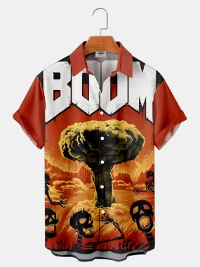 Fydude Men'S Atomic Bomb Nuclear Mushroom Cloud Printed Shirt