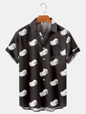 Fydude Men'S Halloween Ghost Printed Shirt
