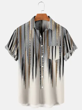 Fydude Men's Vintage Ethnicity Printed Shirt