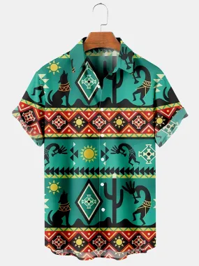 Fydude Men's western print shirt