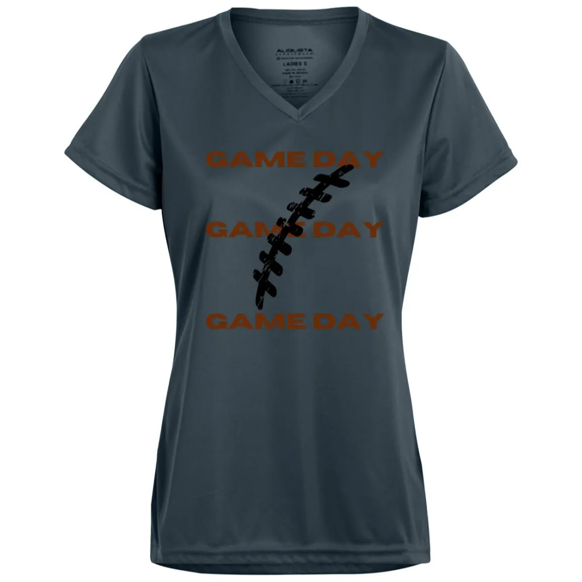 Game Day CLOSEOUT -- Ladies’ Moisture-Wicking V-Neck Tee