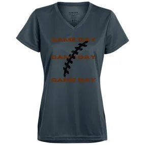 Game Day CLOSEOUT -- Ladies’ Moisture-Wicking V-Neck Tee