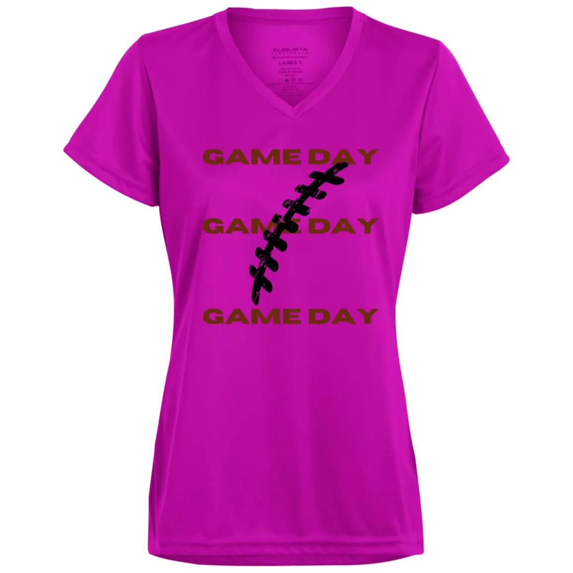 Game Day CLOSEOUT -- Ladies’ Moisture-Wicking V-Neck Tee