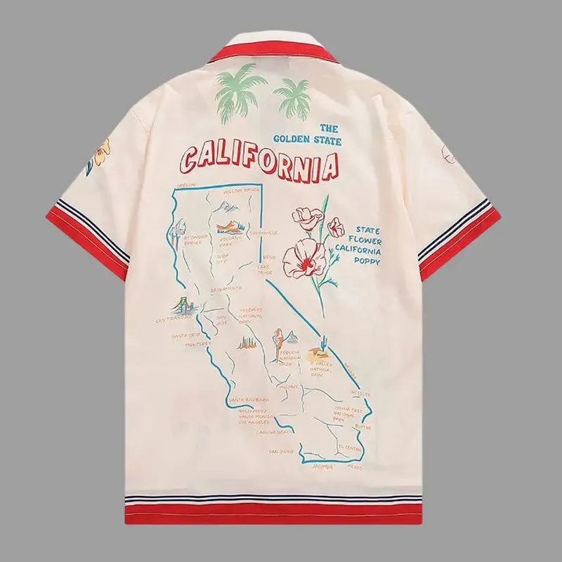 Hawaiian Style Printed Short Sleeve Shirt