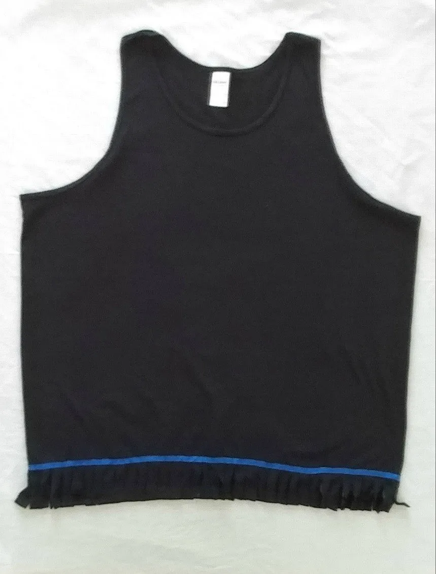 Hebrew Israelite Tank Top with Fringes (Black)